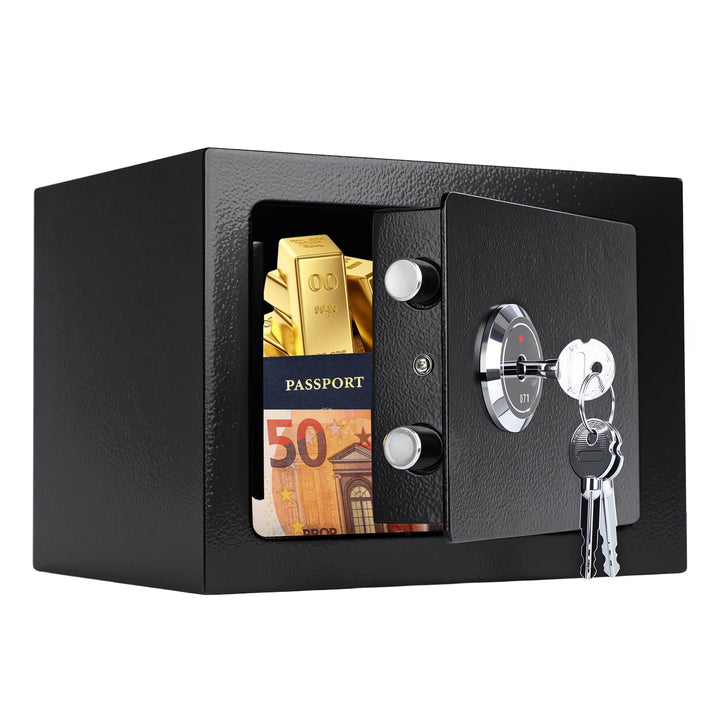 Safe Tresor mit 3 Schlüssel, 23x17x17cm Tresor für Zuhause, Kleine Möbeltresor für Bargeld, Schmuck