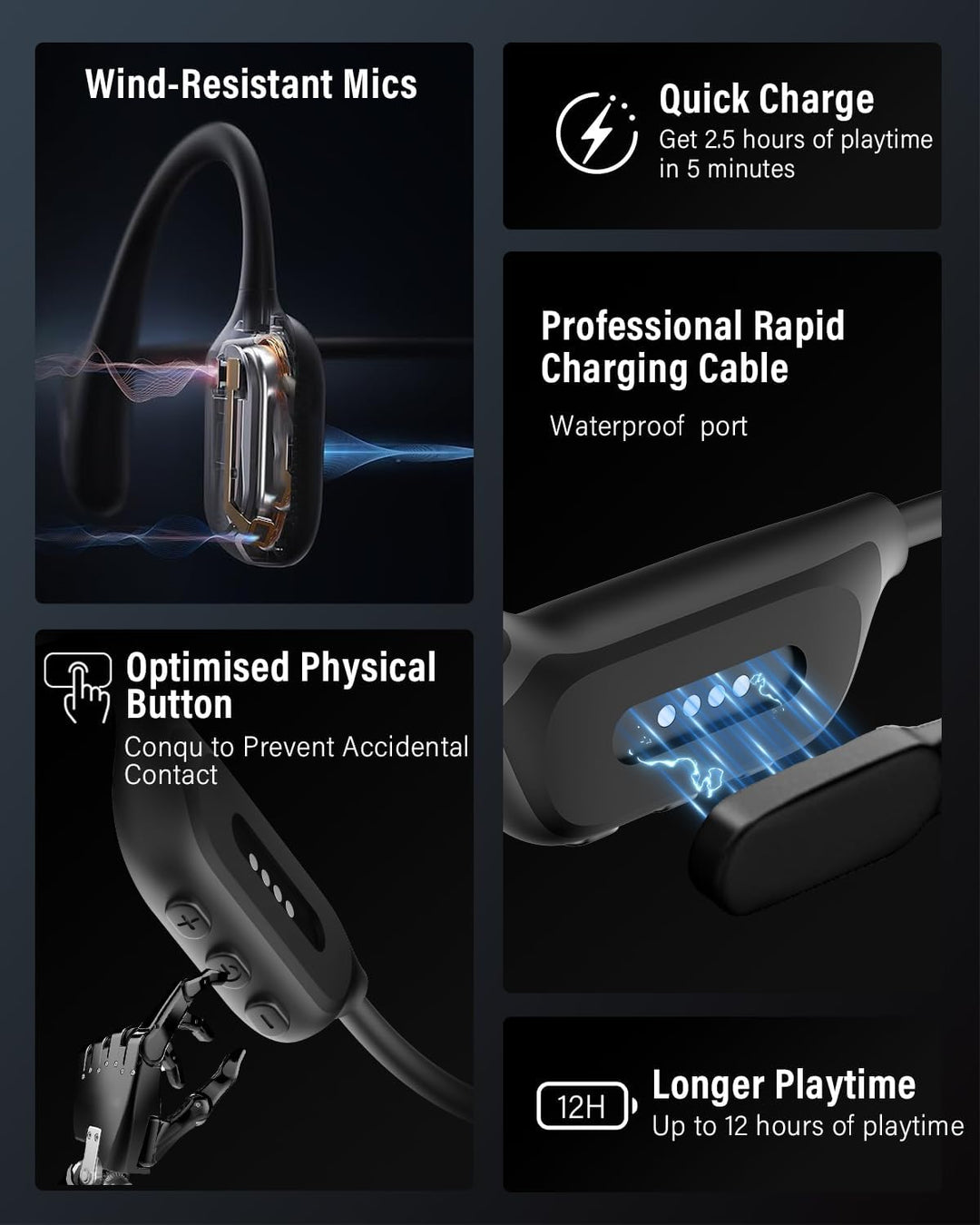 Knochenschall Kopfhörer Schwimmen, IPX8, Bluetooth 6.0, 8 GB MP3 | Open-Ear Sportkopfhörer, IPX8 was