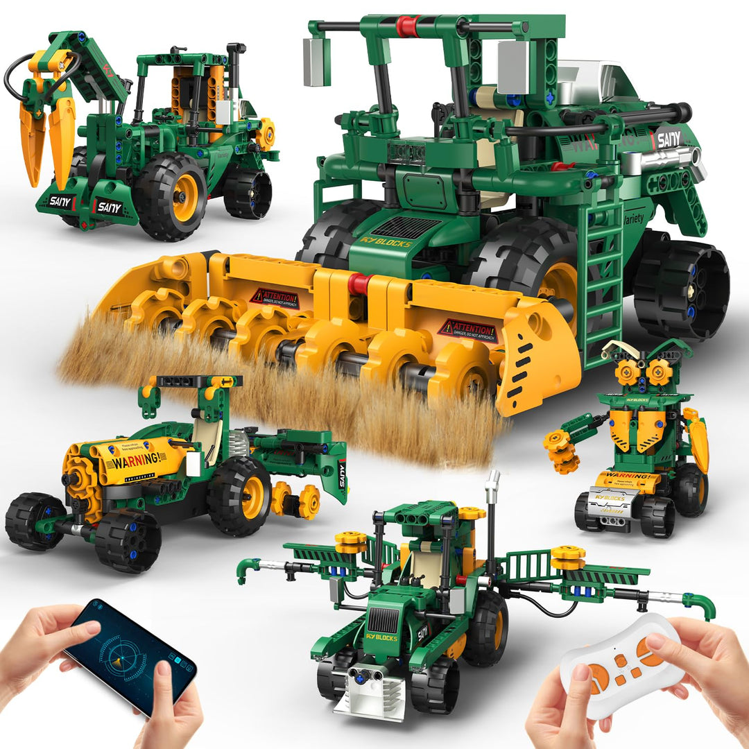 Technik Roboter Kinder, 5 in 1 Roboter bausatz mit App & ferngesteuert RC Technic Roboter Baukasten/