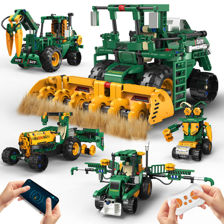 Technik Roboter Kinder, 5 in 1 Roboter bausatz mit App & ferngesteuert RC Technic Roboter Baukasten/