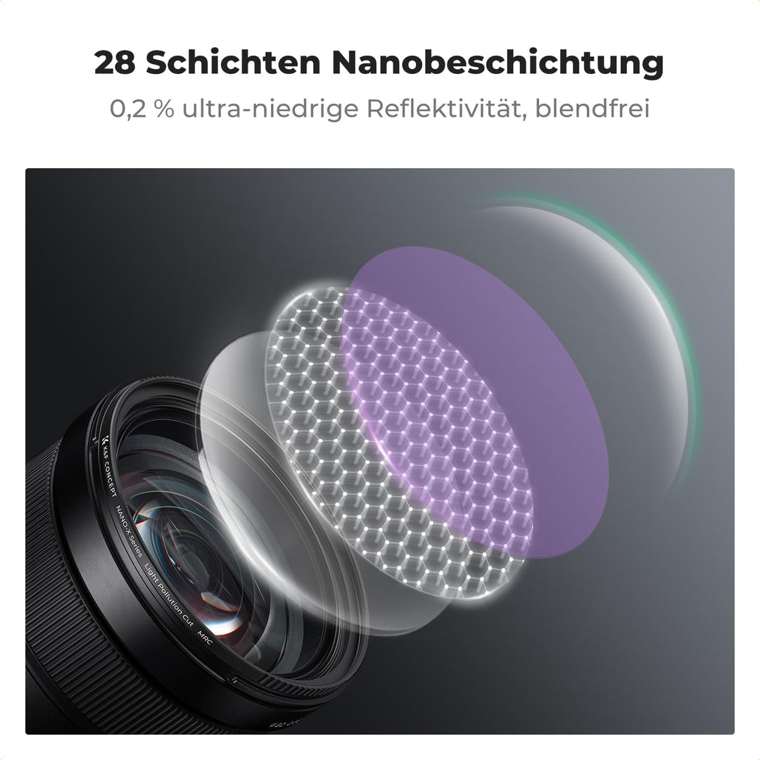 K&F Concept Nano-X 52mm Natural Night Filter Astroklar Nachtlicht Light Pollution Filter für Nachtau