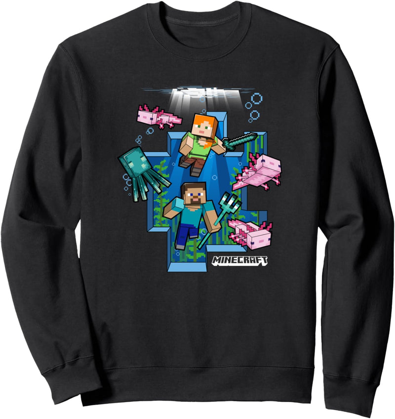 Minecraft Alex And Steve Under Water World Sweatshirt