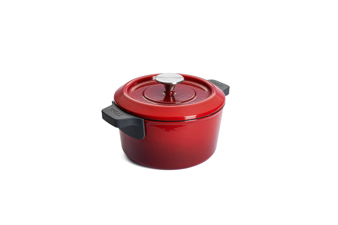Woll Iron Gusstopf mit Deckel und Silikongriffen - Induktiv -, Ø 20 cm, 11 cm hoch, 2,8l - Geeignet