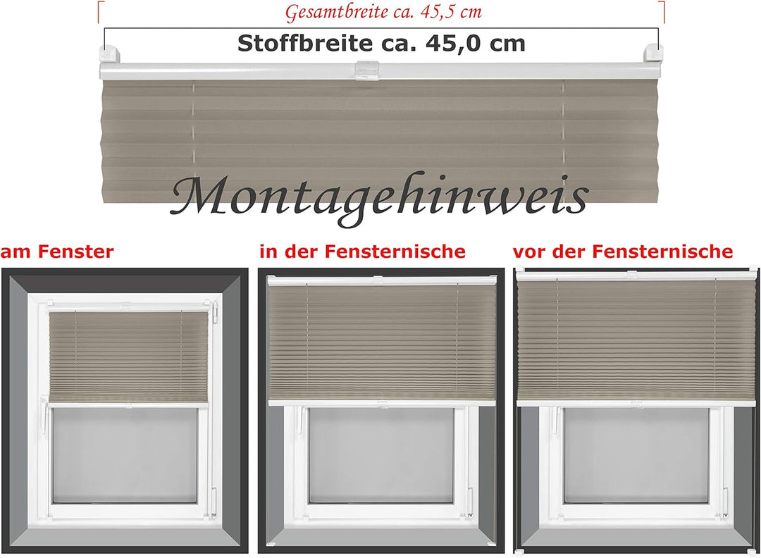 npluseins npluseins Plissee, vormontiert und mit Klemmbefestigung am Fensterrahmen, einfache Montage