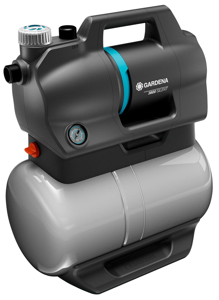 Gardena Hauswasserwerk 3800 Silent: Pumpe mit 21 l Wasserspeicher und integriertem Filter, Fördermen