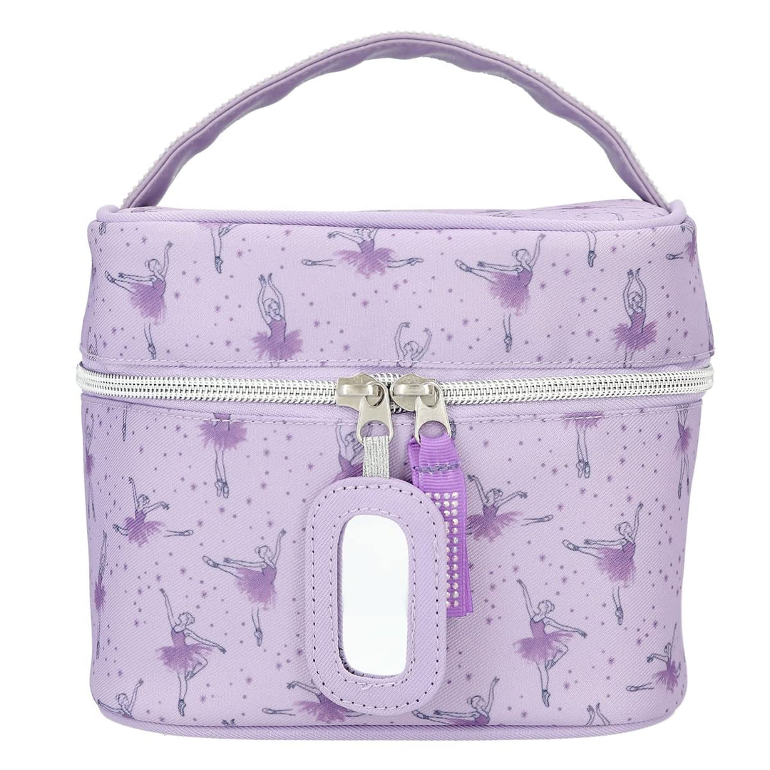 Depesche 12239 TOPModel Ballet-Kosmetiktasche in Lila mit Glitzersteinen, Beauty Case mit Innentasch