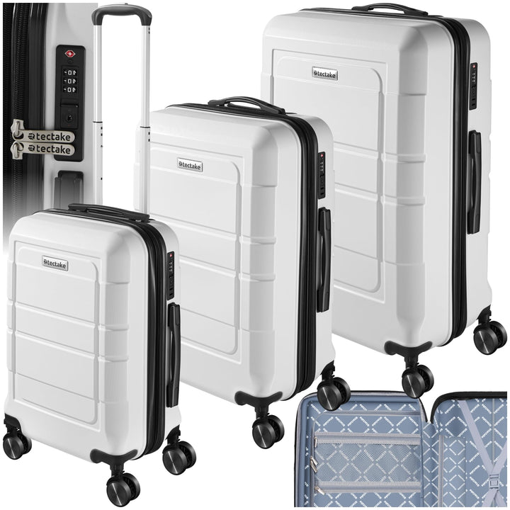 tectake® Kofferset 3 teilig, Koffer & Trolleys, Koffer Set für Flugzeug, Business, Reise, mit TSA Sc