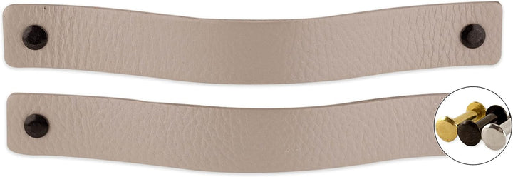 Brute Strength - Ledergriffe für Möbel - Hellgrau - 4 Stück - 20 x 2,5 cm - Schrankgriff, Türgriff f