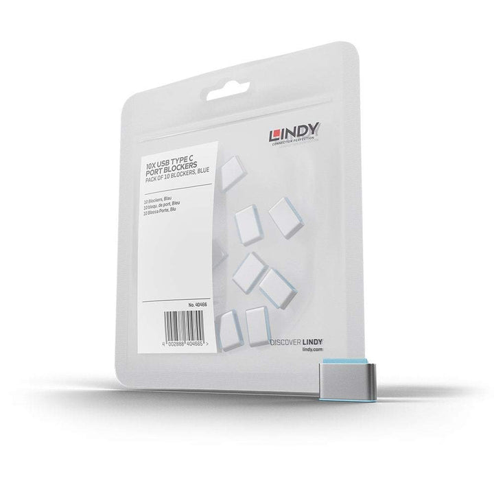 LINDY 40466 USB Typ C Port Schloss, blau, 10 Stück 10er-Pack blau, 10er-Pack blau
