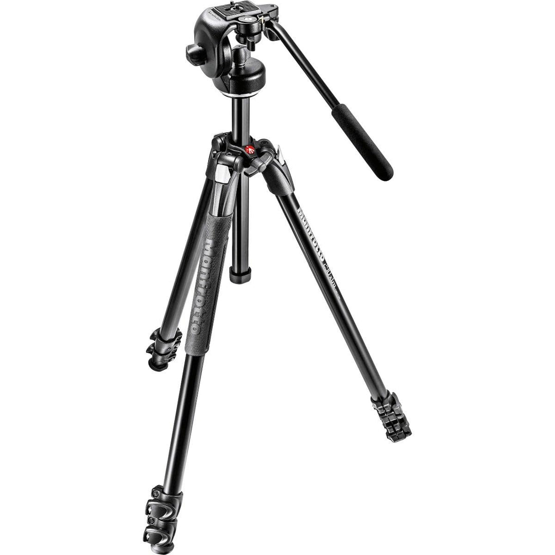 Manfrotto MK290XTA3-2W 290 Xtra Kit Alu-Stativ mit 3 Segmenten und 2-Wege-Neiger schwarz, Alu-Stativ