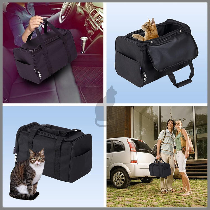 Tragbare Katzentoilette, schwarz, 2-in-1 Reise-Katzentoilette, Katzentoilette für Reisen, Faltbare K