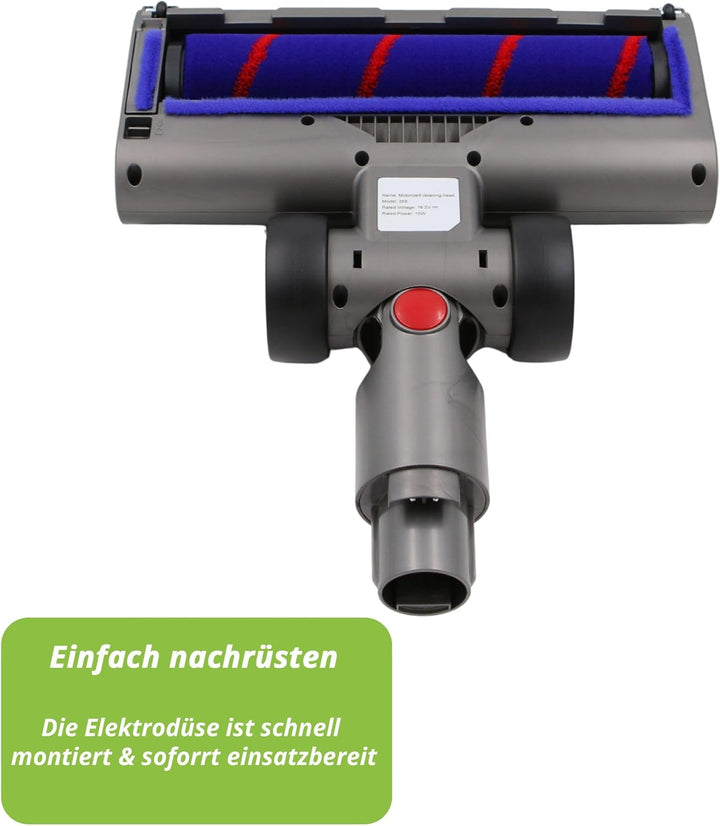 Hochwertige Elektrobürste mit Softwalzen, LED-Beleuchtung & Möbelschutzband kompatibel mit Dyson V7,