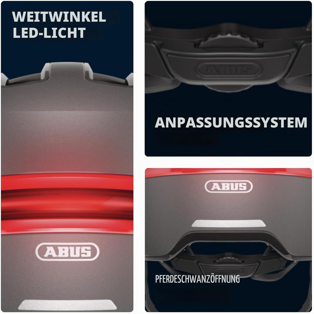 ABUS Urban Helm HUD-Y - mit magnetischem, aufladbarem LED-Rücklicht &amp; Magnetverschluss - cooler Fahr