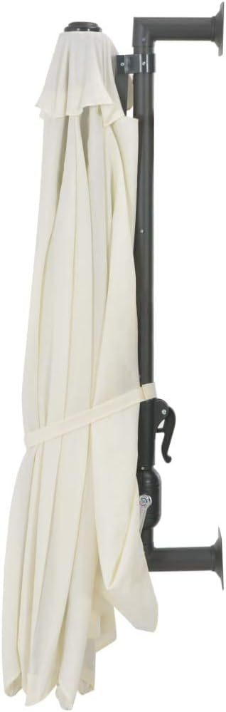 Festnight Wand-Sonnenschirm ? 300 cm Wandmontage Ampelschirm mit Metallmast Gartenschirm Terrassensc