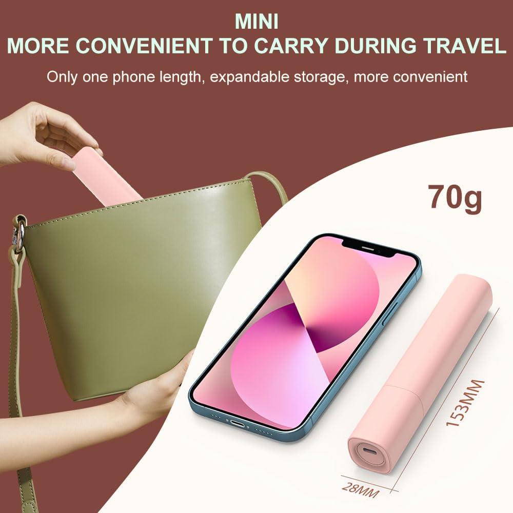 Bewegen USB Klein Haarglätter Rose, Tragbares Mini Glätteisen, Dual Use Reise Glätteisen Locken und