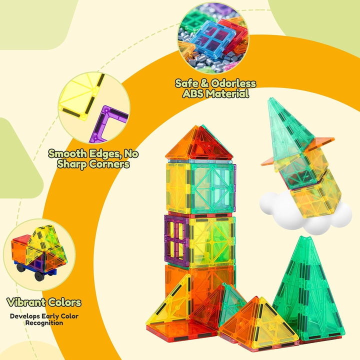 mysoler Magnetische Bausteine Magnetbausteine 47 Magnetische Fliesen STEM Kinderspielzeug Magnet Sen