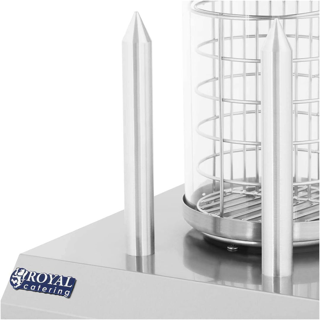 Royal Catering Hot Dog Maker Hot Dog Gerät 2 Spiesse RCHW-350-2 (422 W, max. 28 Würste, 2 Heizdorne,