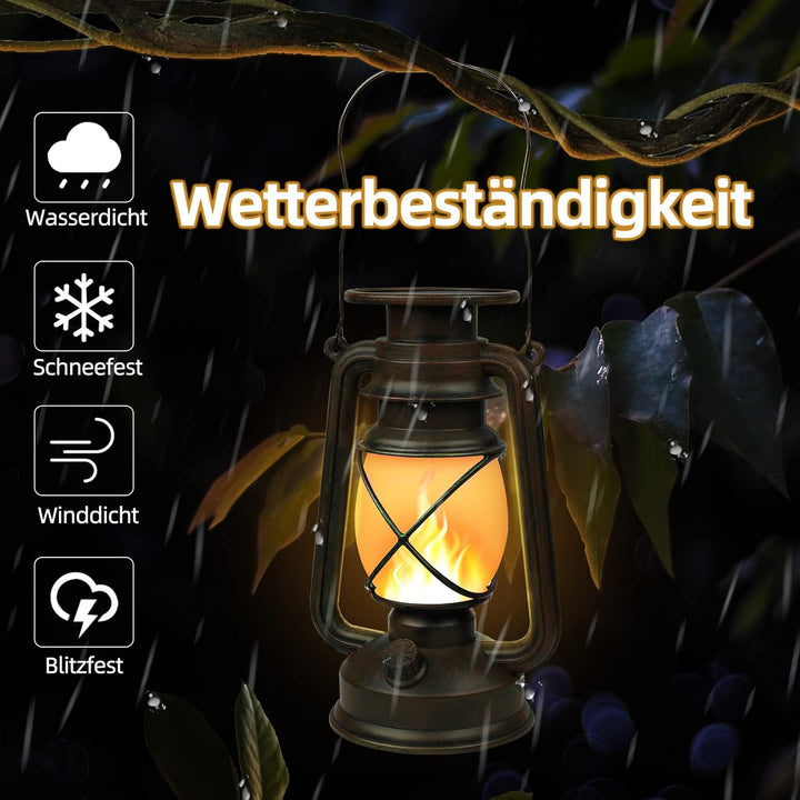 Vintage Solar Laternen für Draussen Hängende 2 Stück, KINGLEAD Solarlaterne für Aussen Wasserdicht I