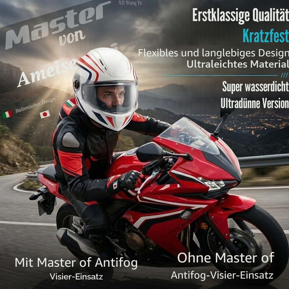 XII WY Motorradhelm-Antibeschlagfolie ultradünn, Motorradhelm-Visier, universeller Visierschutz, Auf