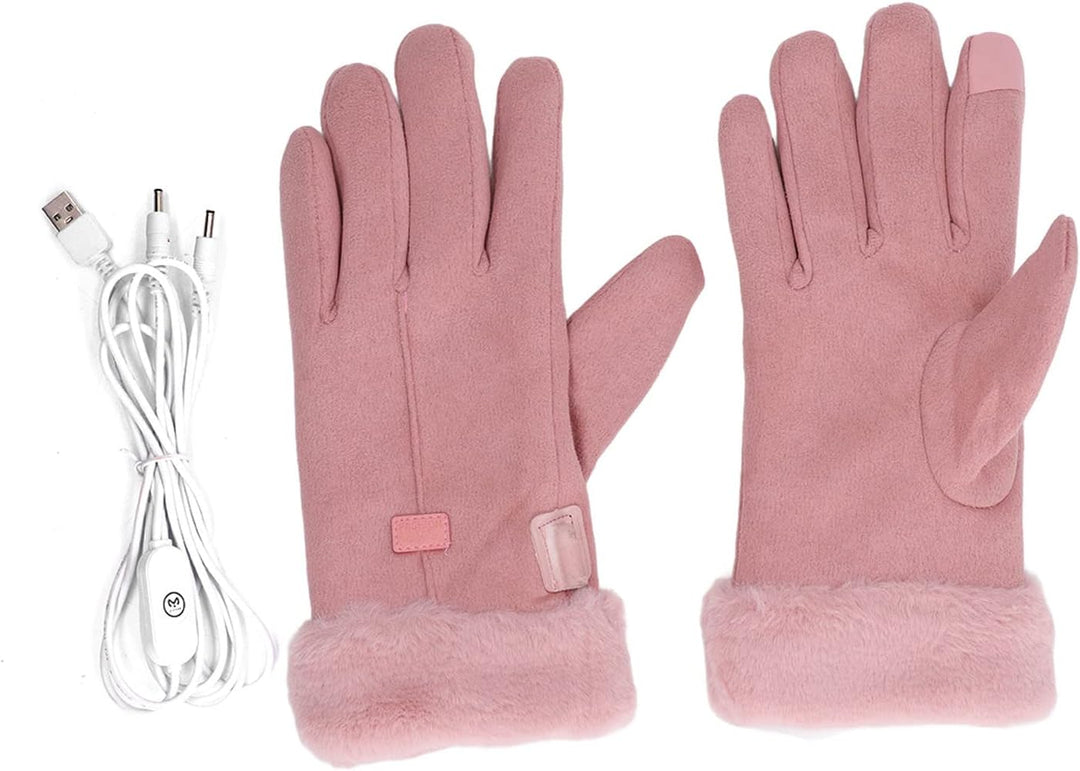Alomejor Elektrische Heizhandschuhe Vollfinger USB-Beheizt Winter Outdoor Radfahren f¨¹r Frauen Warm