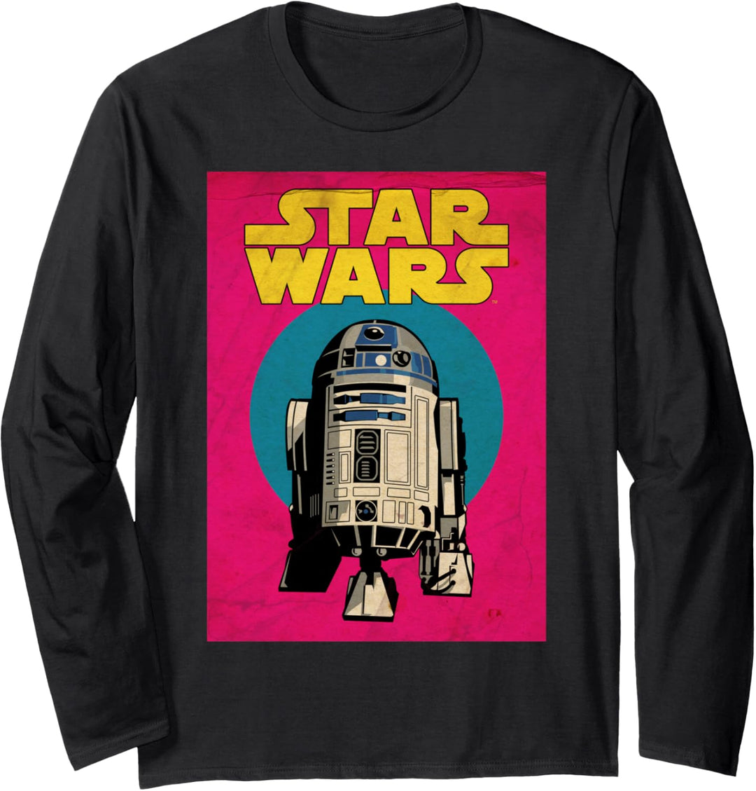 Star Wars R2-D2 Posed Neon Portrait Langarmshirt
