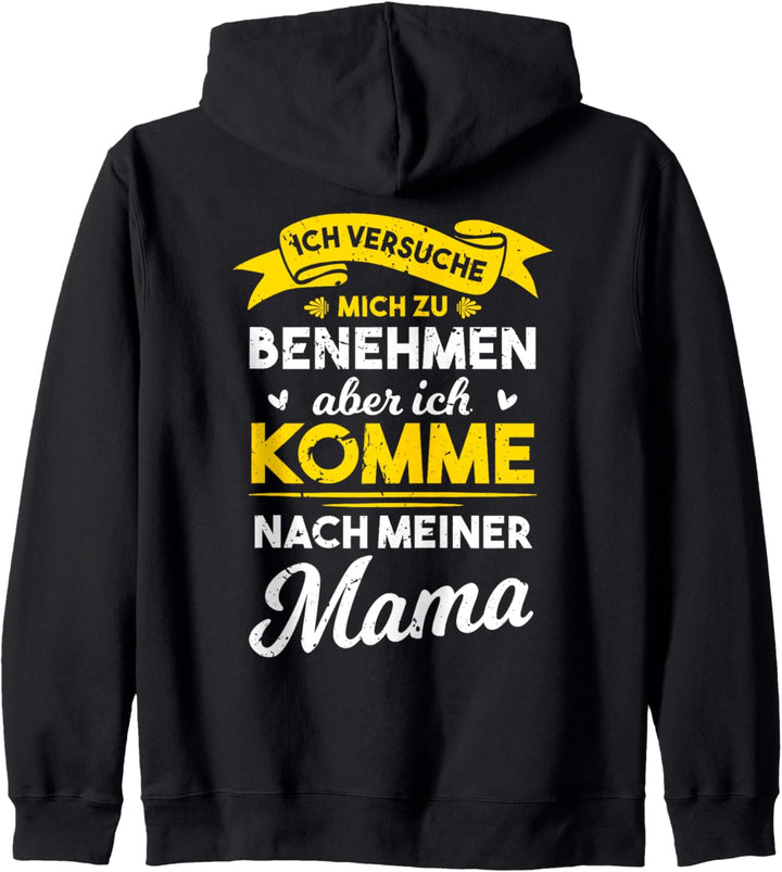 Ich versuche mich zu benehmen aber komme nach meiner Mama Kapuzenjacke