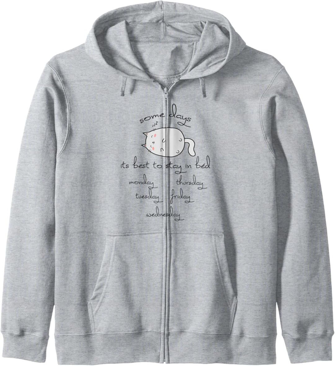 Some Days It's Best To Stay In Bed Kawaii Kitty Nickerchen Lustige Katze Kapuzenjacke