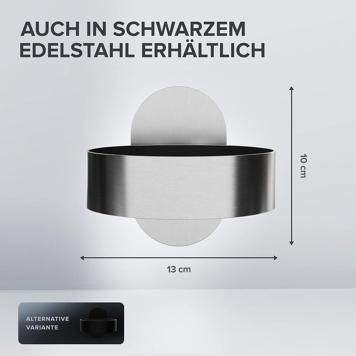 Haartrocknerhalter Glyngore | Edelstahl | Silber | mit Wandmontage ohne Bohren | mit Fönpolsterung |