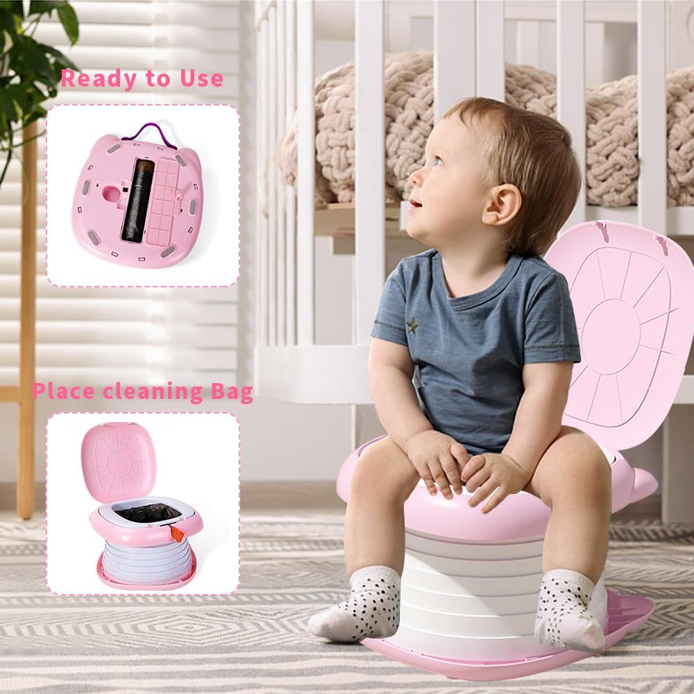 Klapptoilette für Kinder,Kindertoilette Tragbar,Kinder Reise Töpfchen,Töpfchen Faltbar,Tragbare Baby