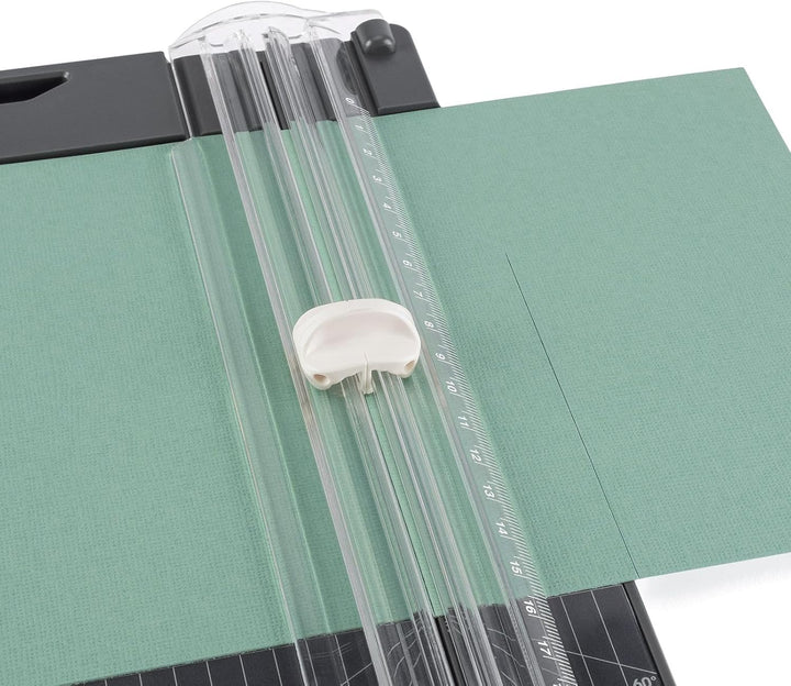 Vaessen Creative Papierschneider mit Falzbrett 15 x 30,5 cm Anthrazitgrau - Papierschneidemaschine f