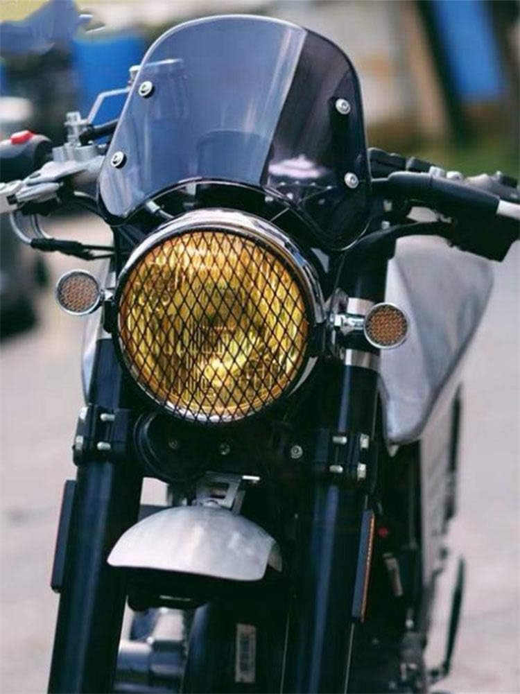 iSpchen Motorrad Windschutzscheibe Schutz Scheinwerferschutzabdeckung universelle Windschutzscheiben