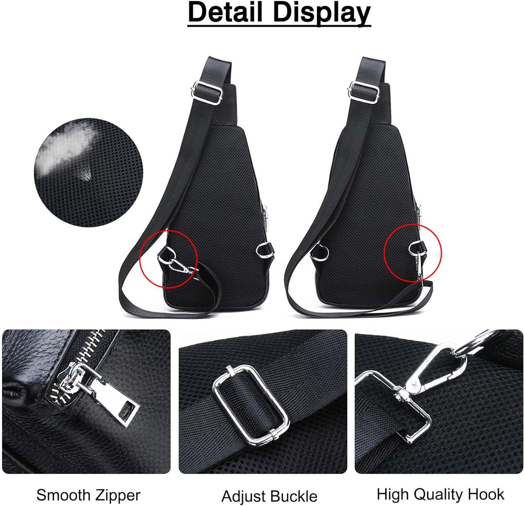 FANDARE Retro Brusttasche Ultraleicht Schultertasche Herren Sling Bag Geschäft Chest Bag Umhängetasc
