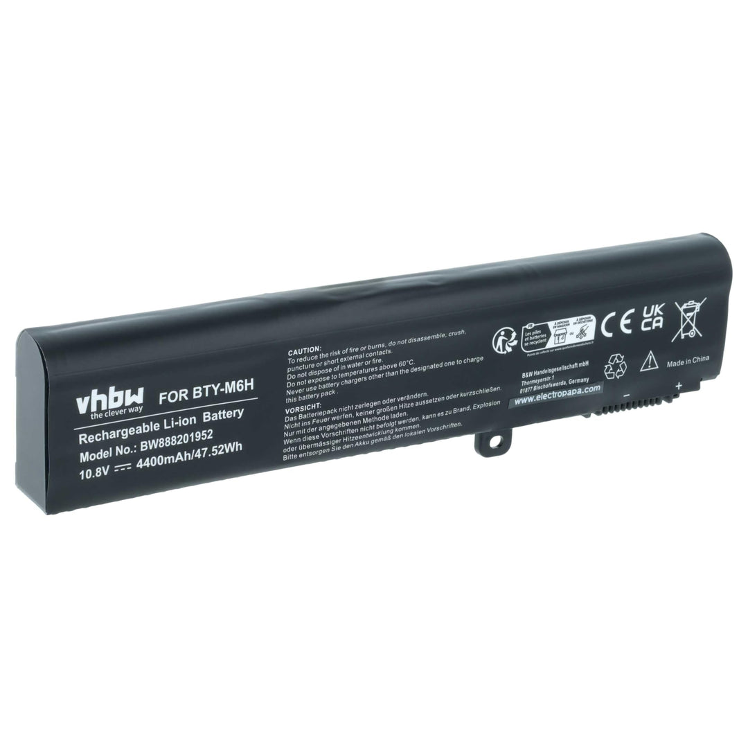 vhbw Akku kompatibel mit MSI GP72VR-6RF, GP72VR-6RFAC16H21, GP72VR-7RF, GP72VR-7RF-267 Notebook (440