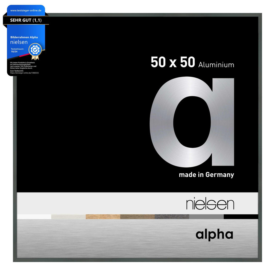 nielsen Aluminium Bilderrahmen Alpha, 50x50 cm, Platin Platin 50 x 50 cm, Platin 50 x 50 cm