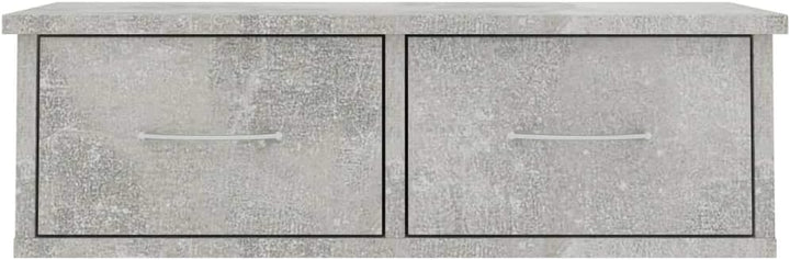 Tidyard Wandschrank Hängeschrank Wandregal mit Schublade Wandschublade Holzwerkstoff Betongrau 60x26