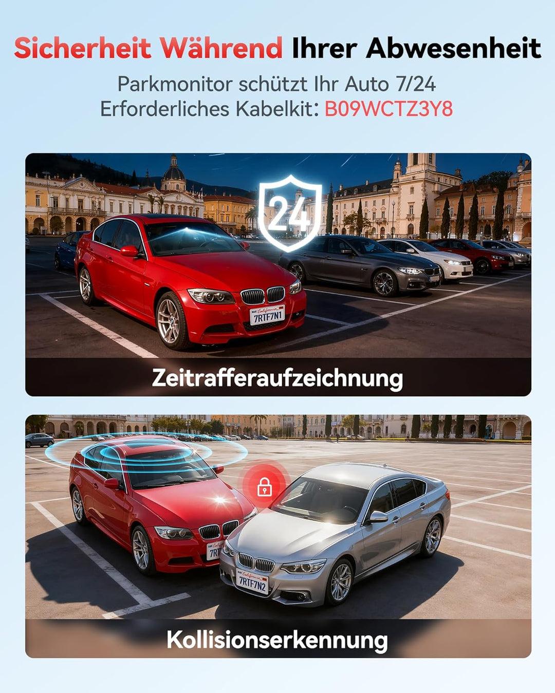 REDTIGER F7N 4K Dashcams mit WiFi GPS Front 4K/2.5K und hinten 1080P Dual Dash Kamera , 3.16" Displa