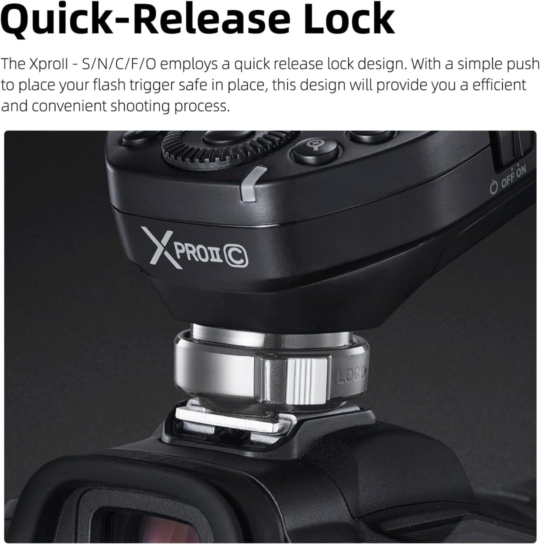 Godox XProII-C TTL Wireless Flash Trigger 1/8000s HSS, TCM Instantaneous Switching, APP Control, 16