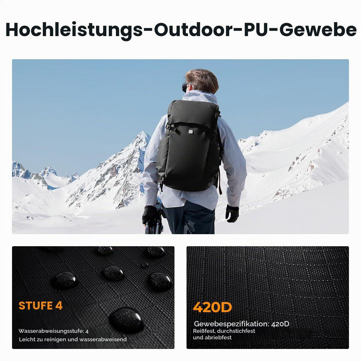 K&amp;F Concept Kamerarucksack 30L, Professionelle Grosse Fotorucksack, Camera Backpack Wasserdicht, Rei
