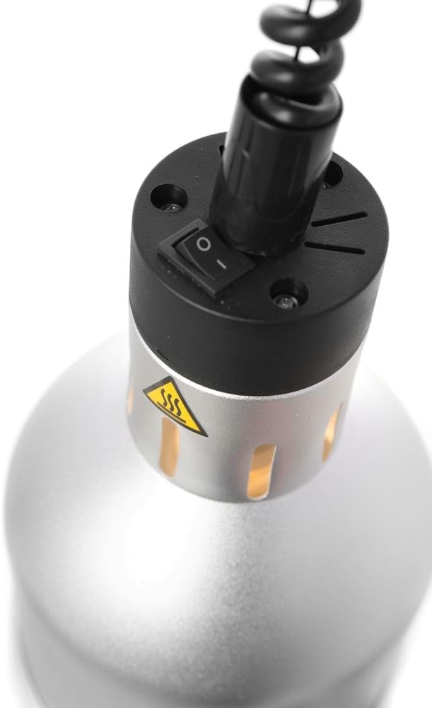 HENDI Wärmelampe, Inkl. Splitterfreie lampe, Höhenverstellbar, Zylinder, Warmhalten von Speisen, Spe