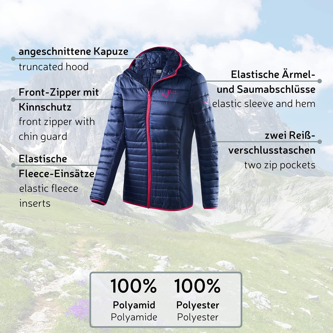 Black Crevice Hybrid-Jacke Damen I Damen-Funktionsjacke I Damen-Jacken mit 2 Reissverschlusstaschen