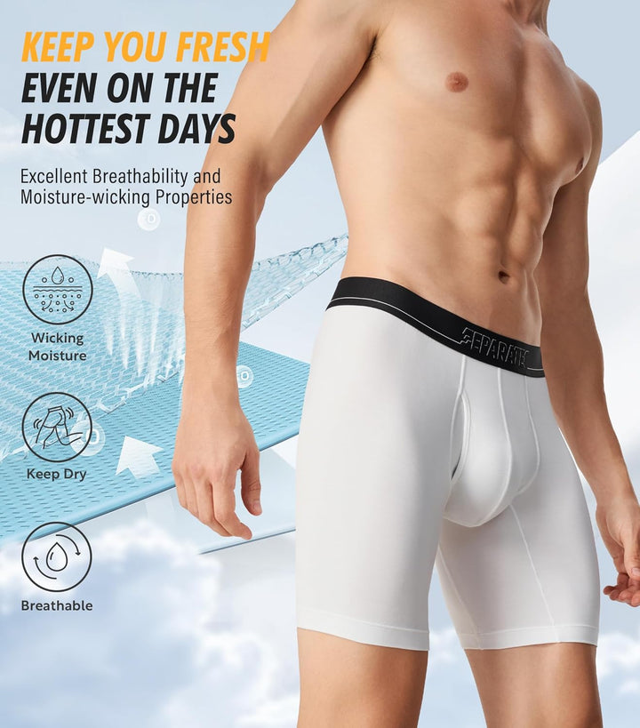 Separatec Herren Boxershorts Modal Bequeme Unterhosen Separaten Beuteln Unterwäsche Weiche Atmungsak