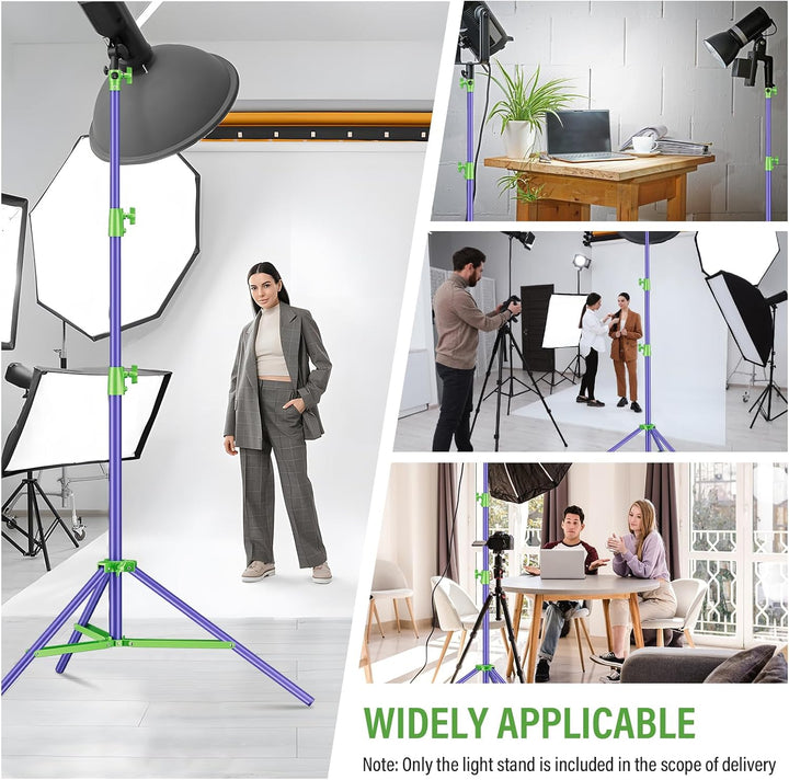 Soonpho Lichtstativ Vollmetall Puffer Druckstativ 9,1 ft/280cm Light Stand Bunt 10kg Tragkraft für O
