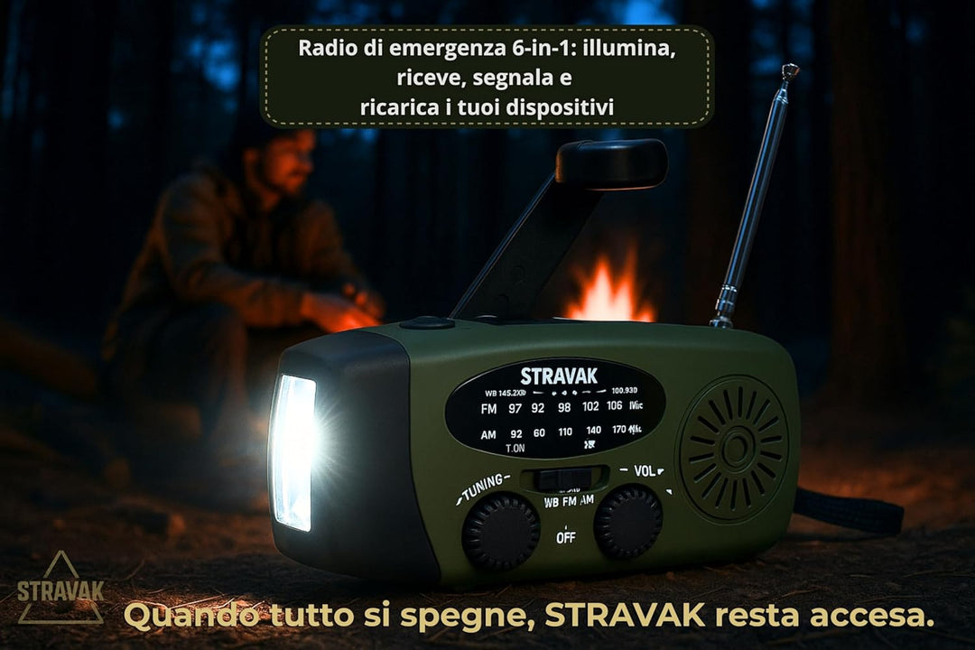 Solarbetriebenes Survival-Radio mit Handkurbel und leistungsstarker LED-Taschenlampe, 2000 mAh USB-C
