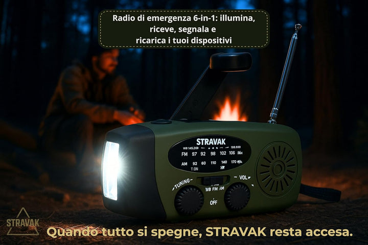 Solarbetriebenes Survival-Radio mit Handkurbel und leistungsstarker LED-Taschenlampe, 2000 mAh USB-C