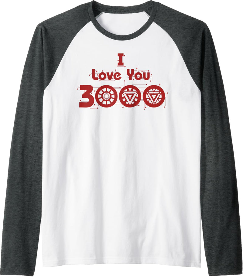 Marvel Avengers Endgame I Love You 3000 Arc Reactor Symbols Raglan