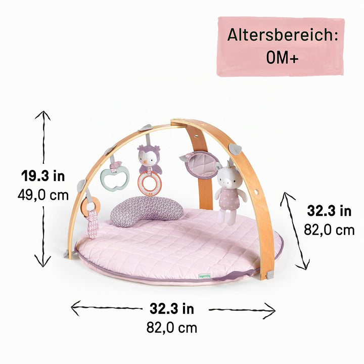Ingenuity 12421 Cozy Spot Calla Wendedecke mit Spielbogen aus Holz, abnehmbaren Spielzeugen, Stützki