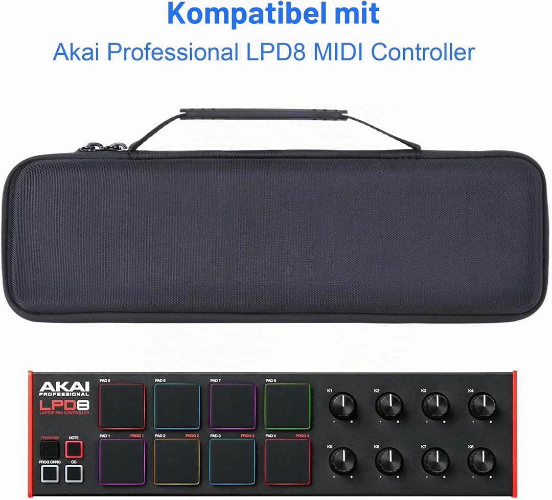 co2CREA Hart Reise Schutz Hülle Etui Tasche für AKAI Professional LPD8 USB MIDI Pad Controller (Nur