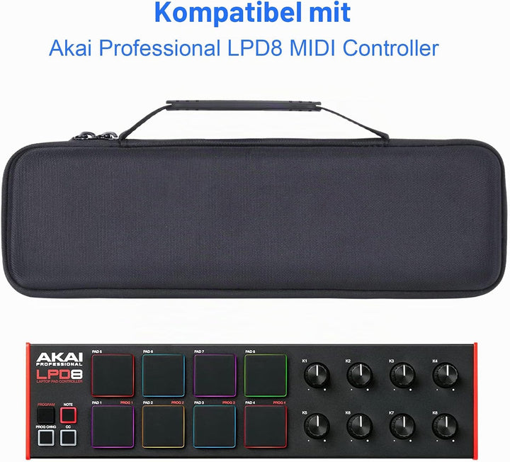co2CREA Hart Reise Schutz Hülle Etui Tasche für AKAI Professional LPD8 USB MIDI Pad Controller (Nur