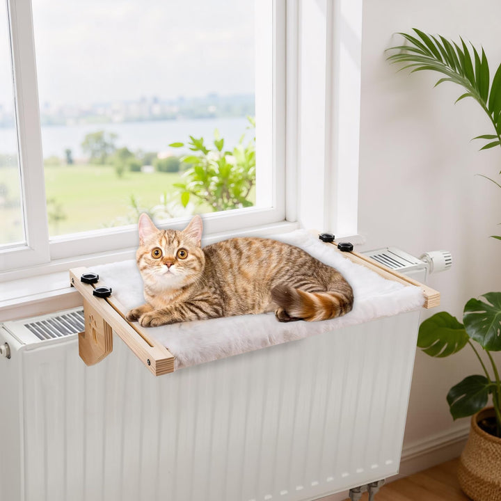 Heizungsliege Katzen, 41x16,3x6,5CM Katzenliege Balkon Katzenbett, Katzen Hängematte für Fenster, Ka