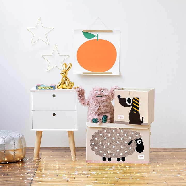 3 Sprouts - Spielzeugtruhe für Kinder - Ablagetruhe für Jungen- und Mädchenzimmer, Schaf